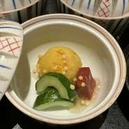 お魚とお野菜を主軸にした会席です。
お肉が苦手な方にもやさしい内容となっております。