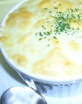 大きめの海老が2本といかあさりがたっぷりのグラタン。ドリアにもできます