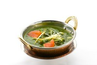 エビとほうれん草のカレー