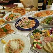 飲み放題付きで税込み4,000～6,000円の大皿プラン。
2時会、女子会、小さ集まりから宴会までOK!