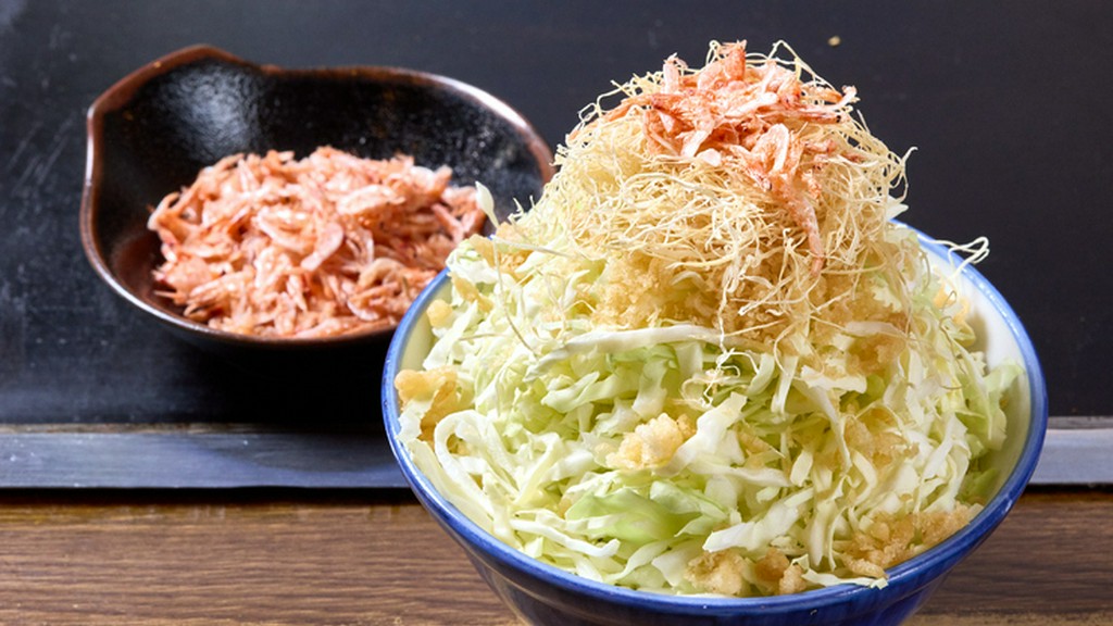 小海老ではなく、桜えびにこだわったもんじゃ焼き