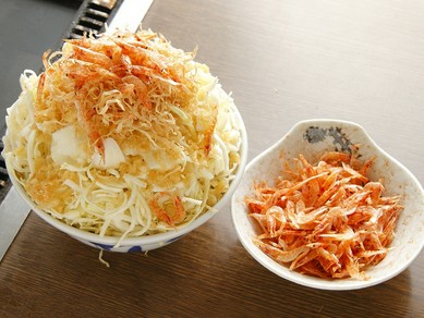 年配や常連に愛されるツウ好みな味『桜えびもんじゃ』