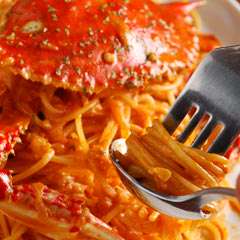 ワタリガニのトマトクリームスパゲッティー