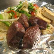 黒毛和牛サイコロステーキ・豆腐・焼き野菜