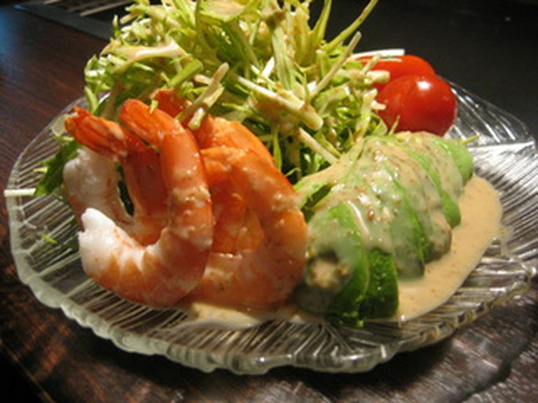 海老とアボカドの水菜サラダ