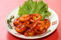 定番のエビチリですが　当店の味をお楽しみください。　エビの数は仕入れサイズにより変更します
