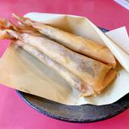 国産豚ひき肉と春雨を巻いてます
ビールのお供に！　