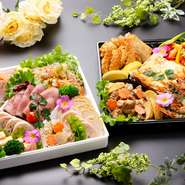 ご家族の団らんやお友達とのパーティーに
温製と冷製の2段オードブルはいかがですか
約4人前
3日前18：00までのご注文となります。