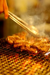 土佐備長炭での炭火焼き