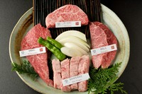 特上霜降り/霜降り肉/極上赤身肉/赤身肉/稀少部位の中から4種類 120ｇ 

※ご注文は２人前から

