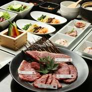 松阪牛の食べ比べと三重県産伊勢米コシヒカリを土鍋で炊き上げたセットです。前菜付き