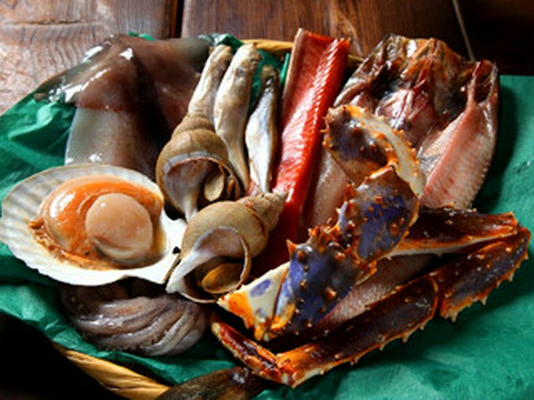 オホーツク産の新鮮魚介