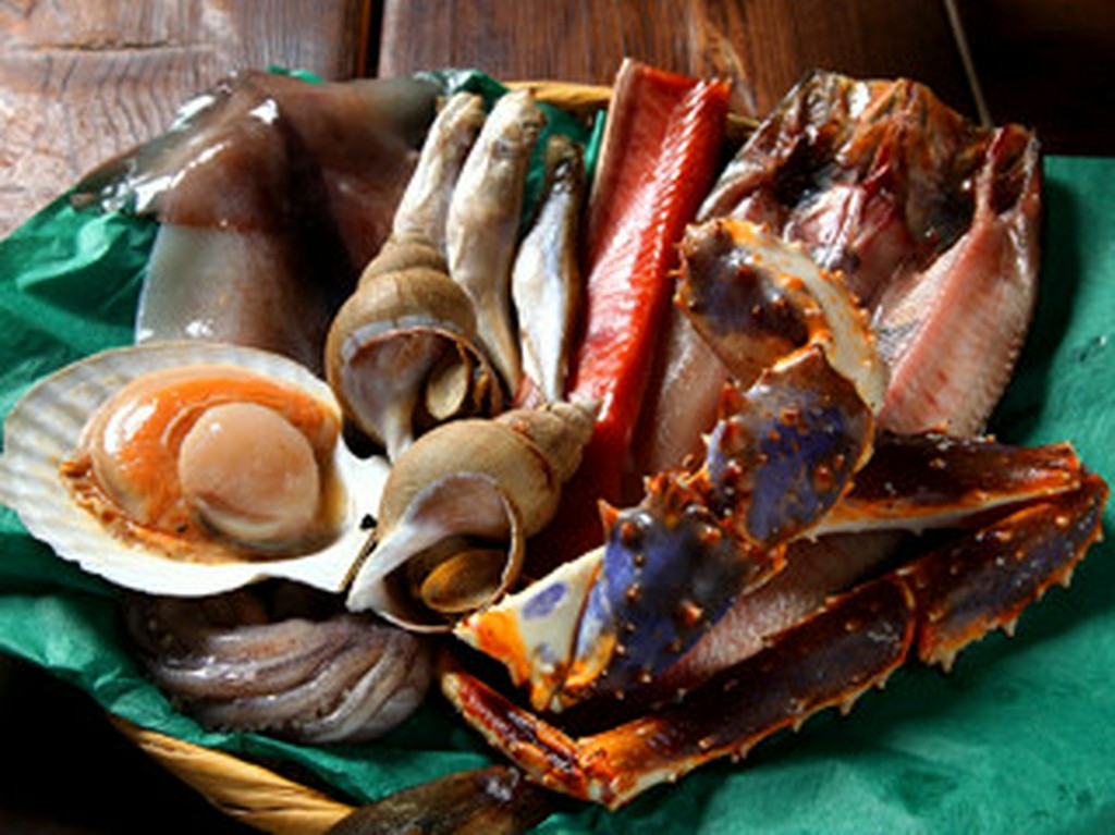 オホーツク産の新鮮魚介