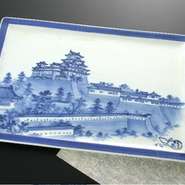 世界に一つ　手書き姫路城刺身皿
