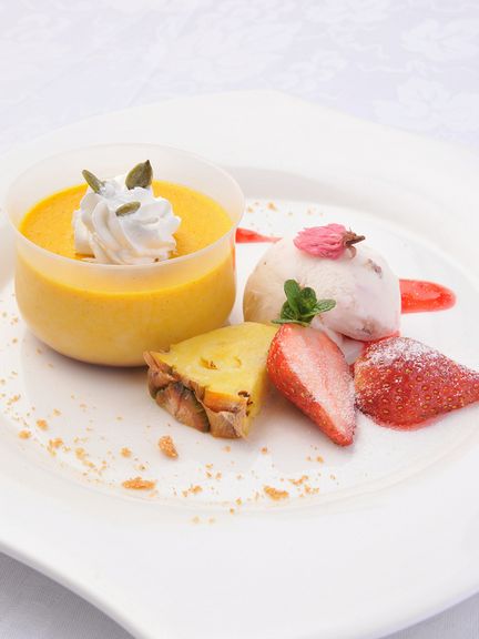 かぼちゃハウスドルチェの一例(写真メインはかぼちゃのプリン)