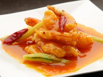 天然海老のレモン風味炒め