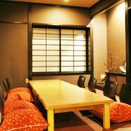 10名まで利用できる座敷の個室