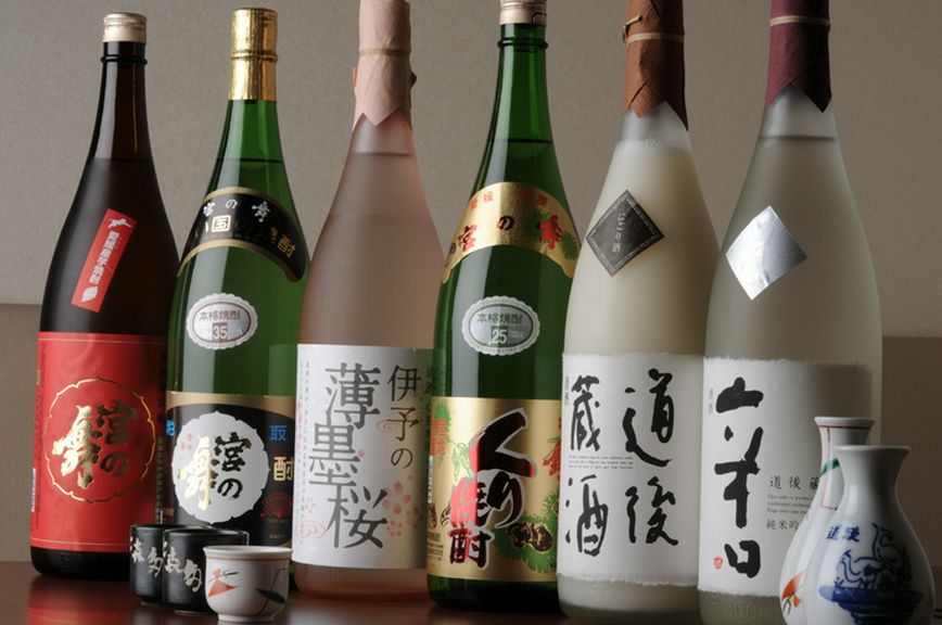 都内でも珍しい、愛媛の地酒・焼酎が揃っています。