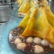  -Gelato di MATCHA in crespella con SHIRATAMA al AZUKI -