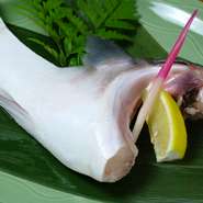 脂ののったぶりかまを荒塩でじっくり焼き上げます。