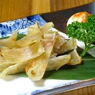 五平餅・エイヒレ・ししゃも・明方ハム・明方ハムの醤油フランク。