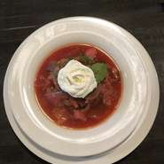 積丹で本格的に栽培されたビーツを使ったシチューです！