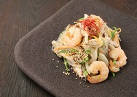 韓国春雨と海鮮とお野菜の炒め物。