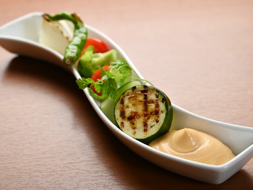 季節の野菜と海老マヨネーズ