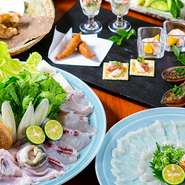 和歌山県産の鯛ずくしコースとなっております。新鮮な鯛の甘みを存分にご堪能頂けます♪歓送迎会にも◎
