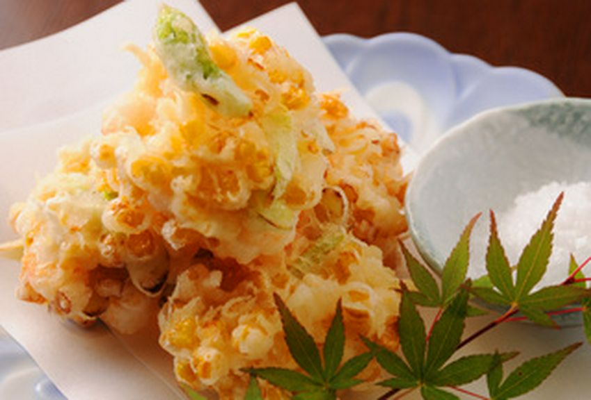 きびとアスパラとエビのかき揚げ　600円