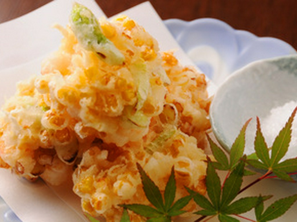 きびとアスパラとエビのかき揚げ　600円