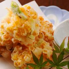 きびとアスパラとエビのかき揚げ　600円