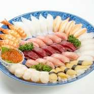・極 鮨盛皿鉢(3～4人前)(陶器皿)：21000円(税込)※陶器皿代込み
・極 鮨盛皿鉢(3～4人前)(使い捨て皿)：20000円(税込)