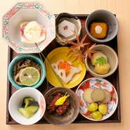 旬菜は盛り合わせにできます。
