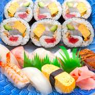 並握り　　松（8貫）　1100円
上握り　　竹（9貫）　1650円
特上握り　梅（10貫)　2400円