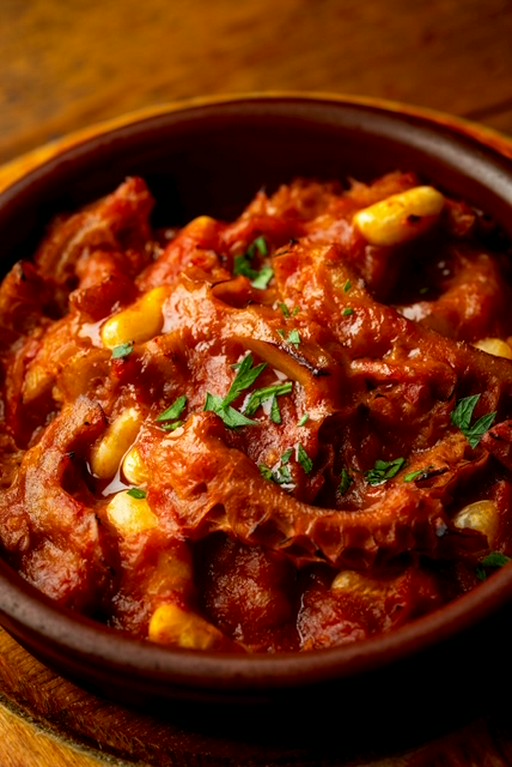 柔かく煮込んだトリッパ　香草風味