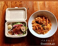 ワタリガニとズワイガニのトマトパスタ+
お任せサラダ