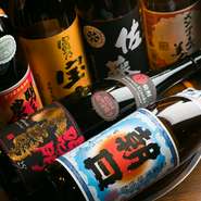 焼酎は九州地方を中心に、芋、黒糖、麦など20種類以上の品揃え。また東北を中心とした地酒は10種類、梅酒も10種類以上取り揃えています。充実のラインナップから、料理や好みに合わせて楽しめます。