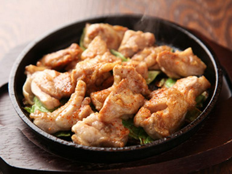 親鳥のにんにく炒め