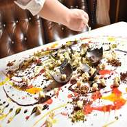 日本初演出！テーブルで描く？新感覚デザート【F.O.Y.T】が大人気！
その他、Harold&Co自慢の照明・音響設備で他にはないスペシャルな演出をご提供。
サプライズなどお気軽にご相談ください。ご協力いたします。