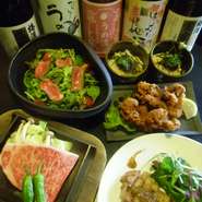 近江牛と近江鶏のにぎわいコース
