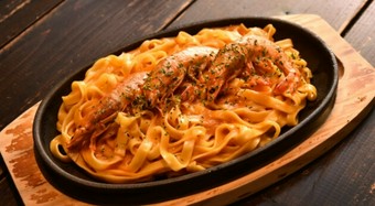 海老のロブスターソースパスタ