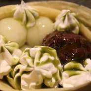 抹茶・小豆・白玉・生クリーム