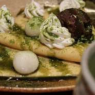 抹茶白玉あずき生クリーム　単品９００円　セット１１５０円