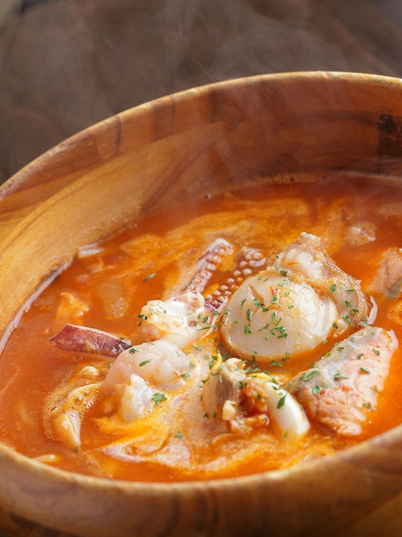 海の幸ピリ辛トマトスープ