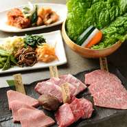 お客様の要望により当店の人気商品（上ロース、上ハラミ、ヒレロース、上カルビ）4点を盛り合わせ