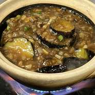 茄子とひき肉の土鍋ごはん