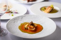 大切な方とのご会食におすすめいたします。記念日に落ち着いた半個室席でご利用ください。アミューズ スープドポワソン パン 漁港直送の魚介の一皿
ルスツ羊蹄豚の一皿 手打ち太ちぢれ麺蕎麦 デザート