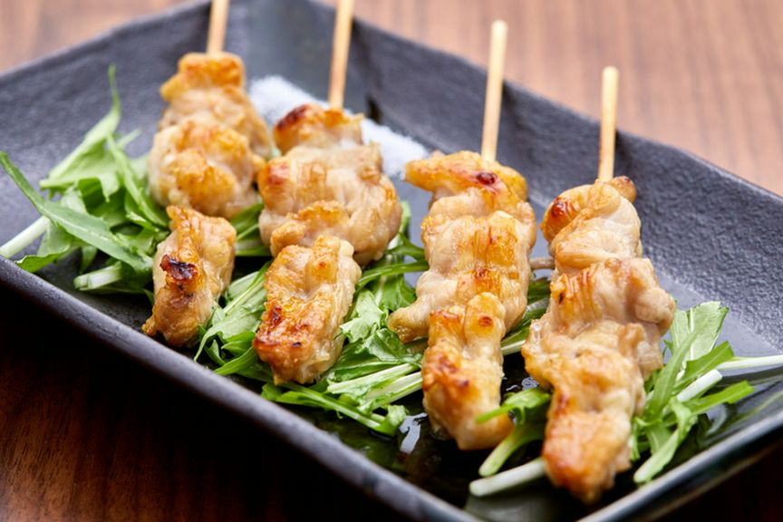 県産若鳥の手羽の串焼き