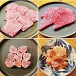 ⚫︎タン塩
⚫︎赤身肉
⚫︎霜降り肉
各200g 7800円(2名様向け)
各300g 11700円(3名様向け)
各400g 15600円(4名様向け)